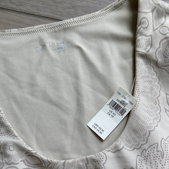 Aerie Cream Floral Long Sleeve Bodysuit - Picture 2 of 3